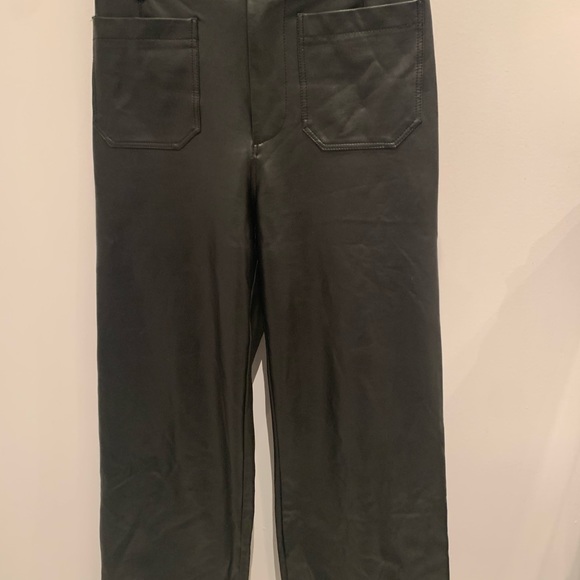 Anthropologie Colette cropped wide leg faux leather pants size 25. - Picture 2 of 6